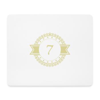 7 Number Emblem - Mouse Pad (horizontal) - white - Front