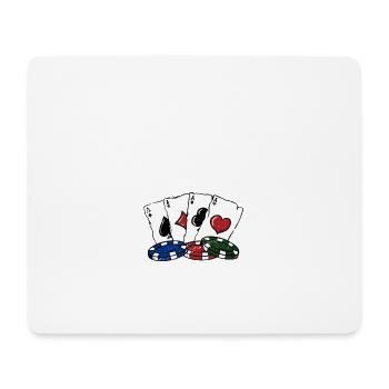 Stacked Up Card Games Poker Card Player Poker - Mousepad (Querformat) - Weiß - Vorne