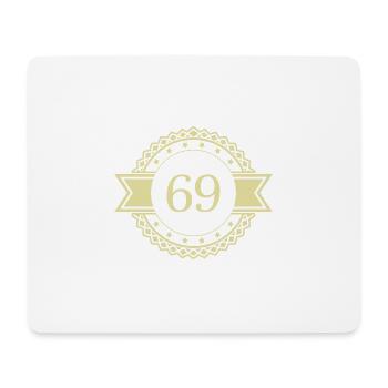 69 Zahl Emblem - Mousepad (Querformat) - Weiß - Vorne