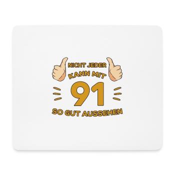 91. Geburtstag Geschenk 91 Jahre Jahrgang Geschenk - Mousepad (Querformat) - Weiß - Vorne