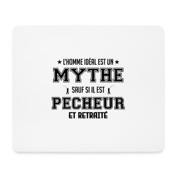 L homme idéal est pêcheur idée cadeau drôle - Tapis de souris (format paysage) - blanc - Devant
