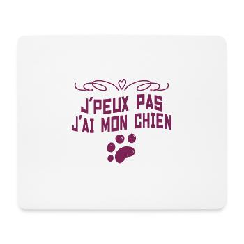 j'Peux pas j'ai mon chien - Tapis de souris (format paysage) - blanc - Devant