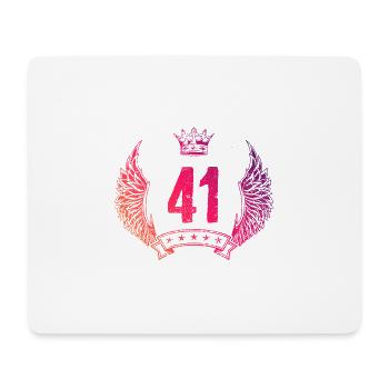 41 Zahl Krone - Mousepad (Querformat) - Weiß - Vorne