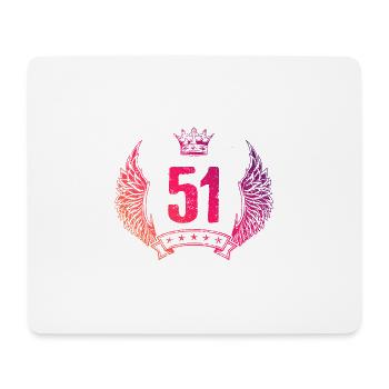 51 Zahl Krone - Mousepad (Querformat) - Weiß - Vorne