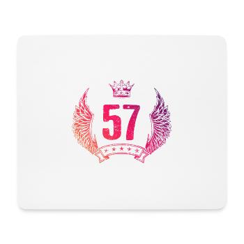 57 Couronne de numéro - Tapis de souris (format paysage) - blanc - Devant