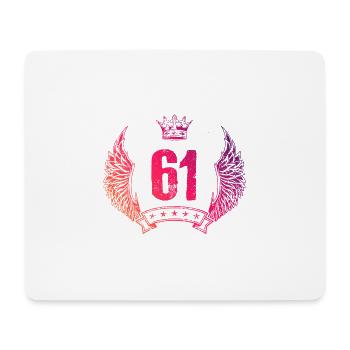 61 Number crown - Mouse Pad (horizontal) - white - Front
