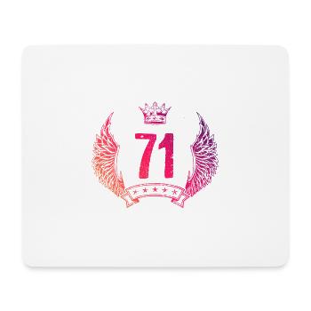 71 Zahl Krone - Mousepad (Querformat) - Weiß - Vorne
