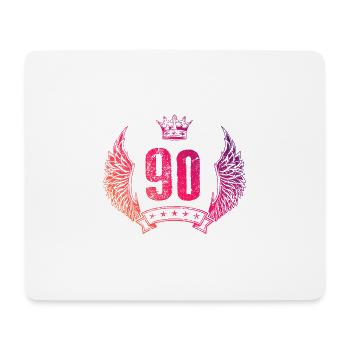 90 Number crown - Mouse Pad (horizontal) - white - Front