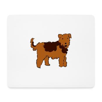Airedale Terrier - Tapis de souris (format paysage) - blanc - Devant