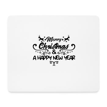 Merry Christmas. Bonne année. Cadeau de noël. - Tapis de souris (format paysage) - blanc - Devant