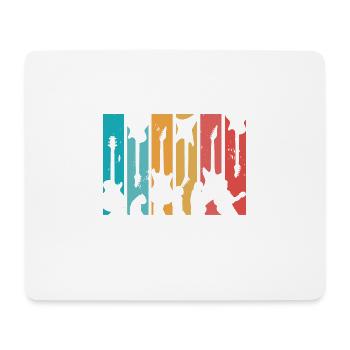 Human Evolution Guitar Band Retro Vintage - Tapis de souris (format paysage) - blanc - Devant