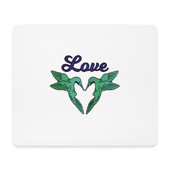 Herz aus Zwei Kolibris - Love - Mousepad (Querformat) - Weiß - Vorne