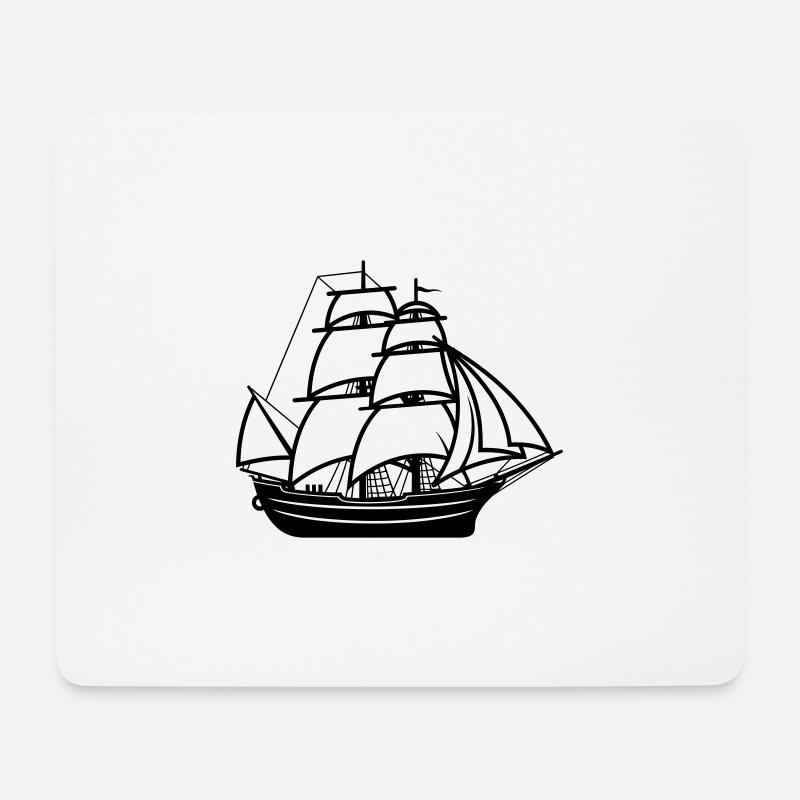Bateau pirate - Tapis de souris (format paysage) - blanc