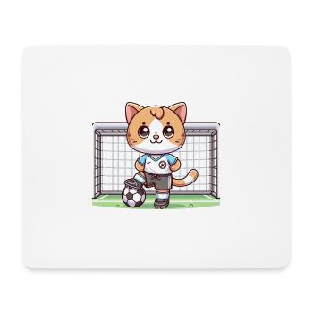 Chat Joueur De Football Mignon - Tapis de souris (format paysage) - blanc - Devant