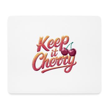Keep It Cherry Kirschen für einen Kirschen Fans - Mousepad (Querformat) - Weiß - Vorne