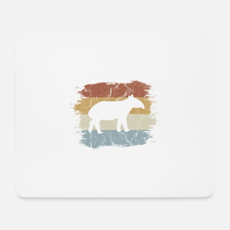 Vintage Retro Tapir Schabrackentapir 60er Geschenk - Mousepad (Querformat) - Weiß