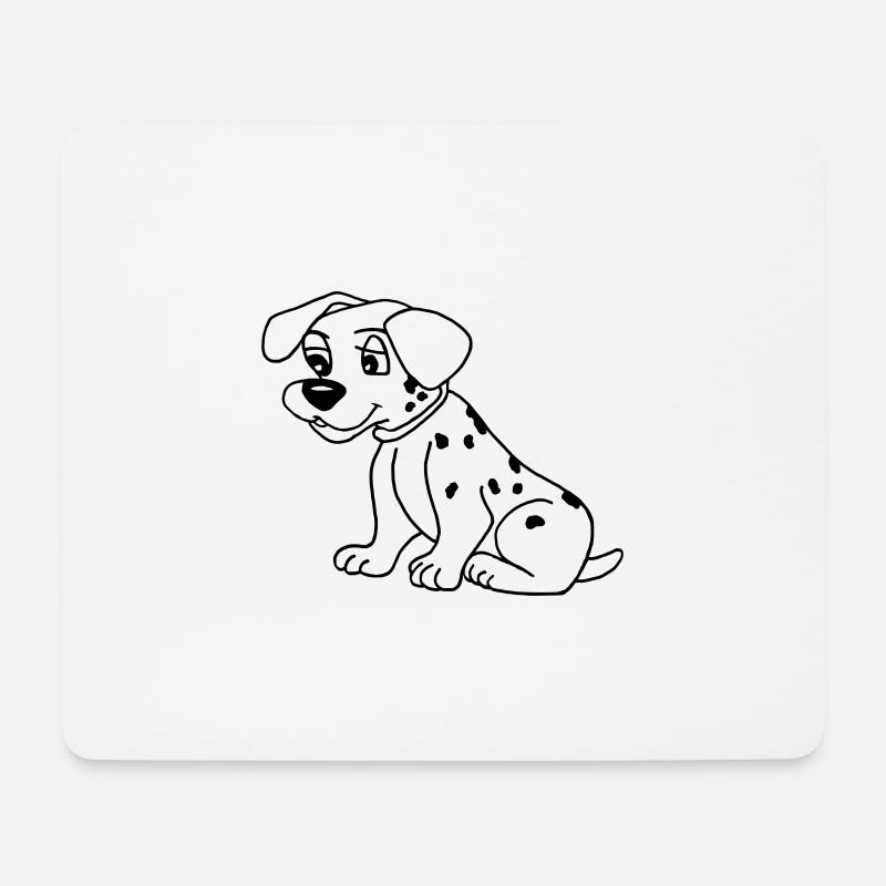 Lustiger Dalmatiner 003 Vektor - Mousepad (Querformat) - Weiß