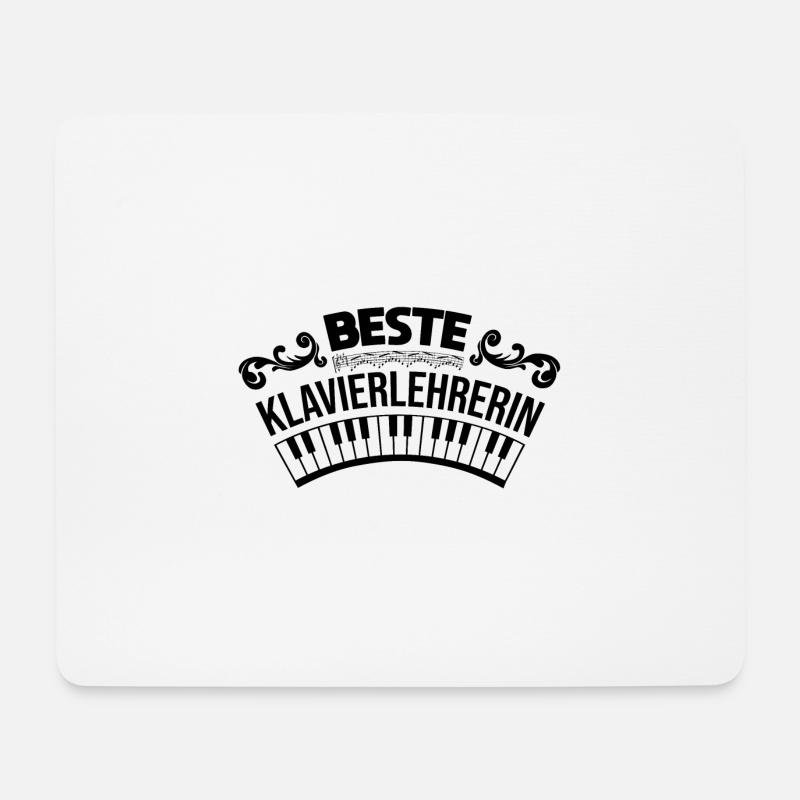 Beste Klavierlehrerin | Piano Klavierspieler - Mousepad (Querformat) - Weiß