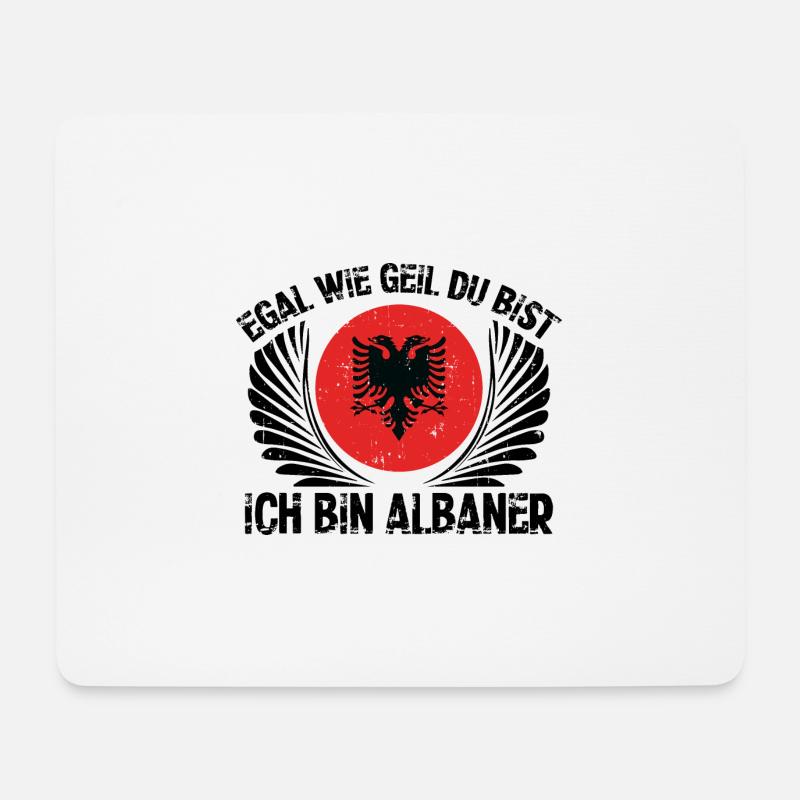 Ich Bin Albaner | Albanien Albanisch Geschenkideen - Mousepad (Querformat) - Weiß