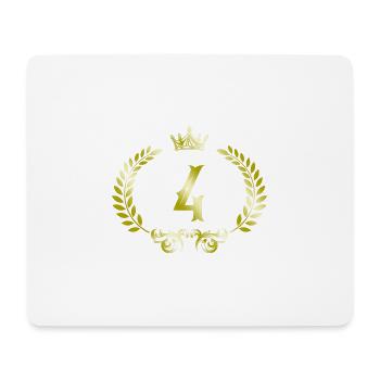 Couronne à 4 chiffres - Tapis de souris (format paysage) - blanc - Devant