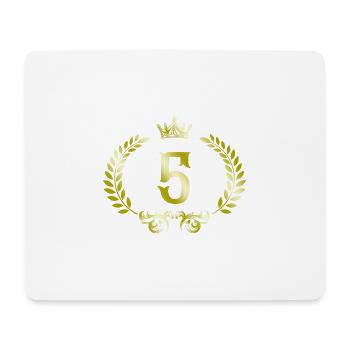 5 Number Wreath - Mouse Pad (horizontal) - white - Front