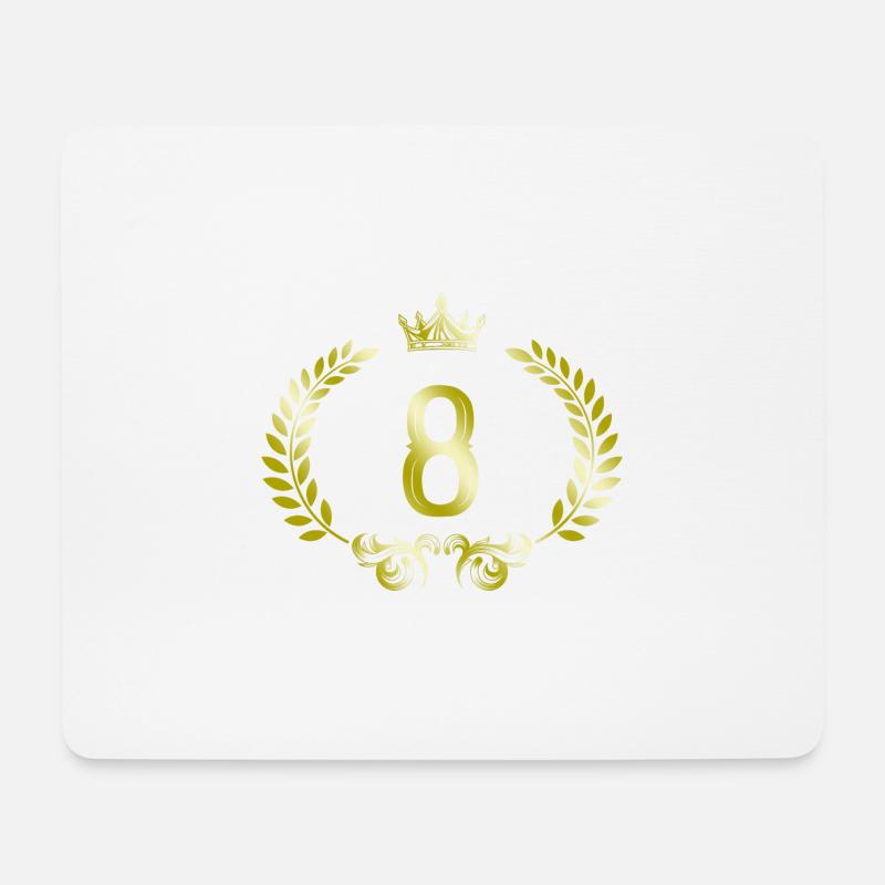 8 Couronne de chiffres - Tapis de souris (format paysage) - blanc