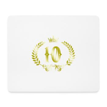 10 Zahl Kranz - Mousepad (Querformat) - Weiß - Vorne