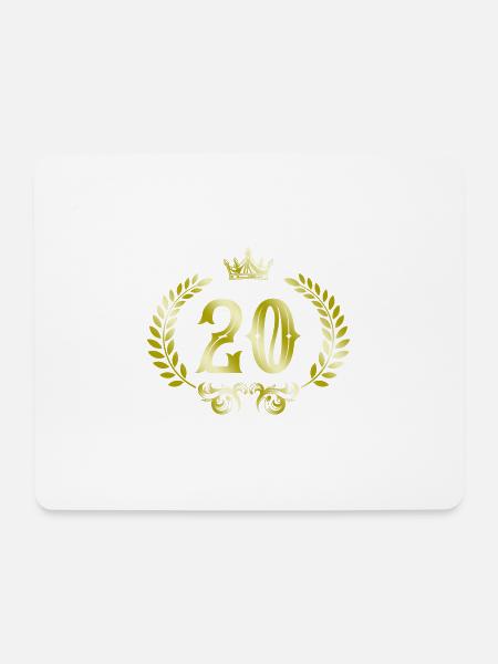 20 Zahl Kranz - Mousepad (Querformat) - Weiß