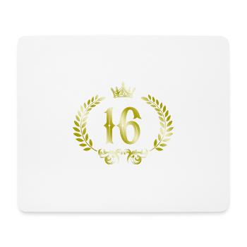 16 Couronne de chiffres - Tapis de souris (format paysage) - blanc - Devant