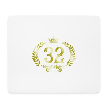 32 Number wreath - Mouse Pad (horizontal) - white - Front