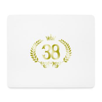 Couronne de 38 chiffres - Tapis de souris (format paysage) - blanc - Devant