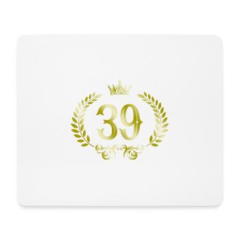 39 Number wreath - Mouse Pad (horizontal) - white - Front
