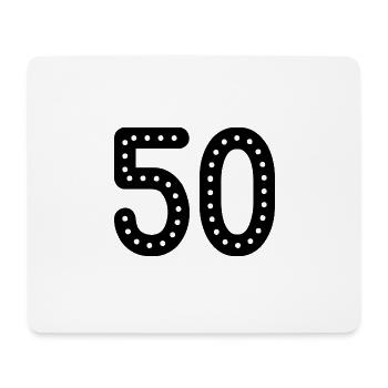 50 ANS. 50e ANNIVERSAIRE. ANNIVERSAIRE 50 ANS. 50 - Tapis de souris (format paysage) - blanc - Devant