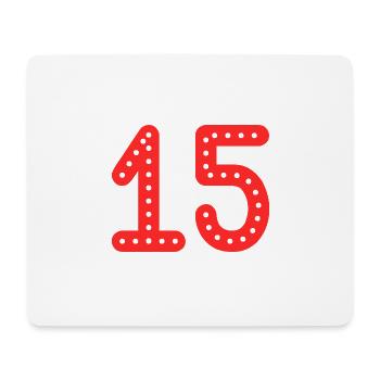 15 JAHRE. 15-jähriges JUBILÄUM. GEBURTSTAG 15 JAHRE. 15 - Mousepad (Querformat) - Weiß - Vorne