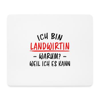 Landwirtin Beruf Lustiger Spruch Traktor Geschenk - Mousepad (Querformat) - Weiß - Vorne