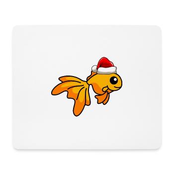 Goldfisch Comic Weihnachten - Mousepad (Querformat) - Weiß - Vorne