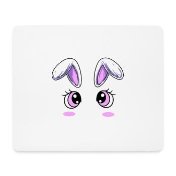 Cute Face Eyes Design - Mouse Pad (horizontal) - white - Front
