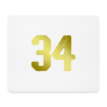 34 Number jersey - Mouse Pad (horizontal) - white - Front