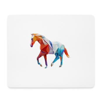 Origami Geometrie Pferd bunt modern arty - Mousepad (Querformat) - Weiß - Vorne