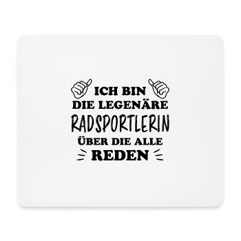 Radsportlerin Mountainbike Bike Fahrrad Geschenk - Mousepad (Querformat) - Weiß - Vorne
