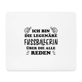 Fußballerin Spruch Sport Lustiger Fußball Geschenk - Mousepad (Querformat) - Weiß - Vorne