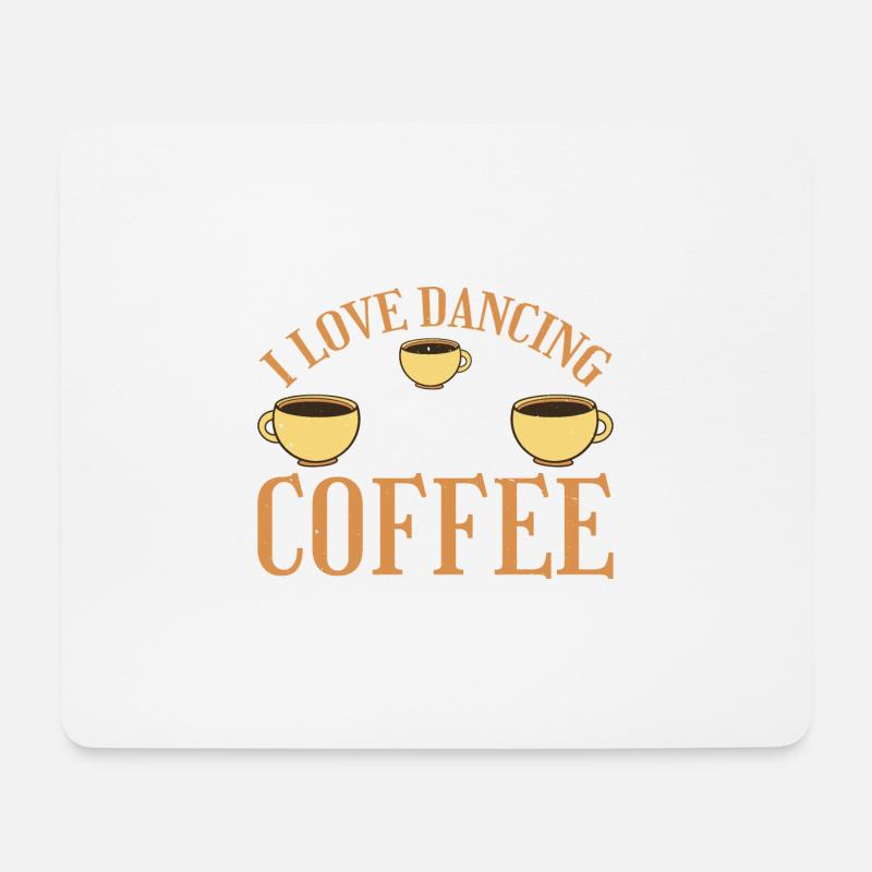 I Love Dancing And Coffee 3 - Mousepad (Querformat) - Weiß