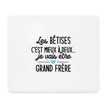 Je vais être grand frère - Tapis de souris (format paysage) - blanc - Devant