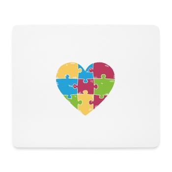 I Love Someone With Autism Awareness Month Puzzle - Mouse Pad (horizontal) - white - Front