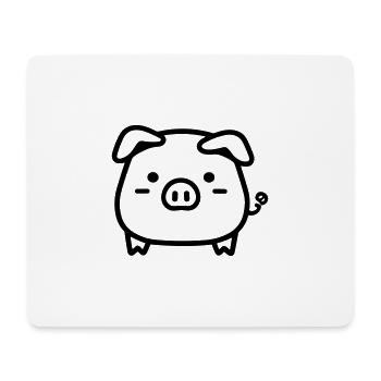 cochon - Tapis de souris (format paysage) - blanc - Devant