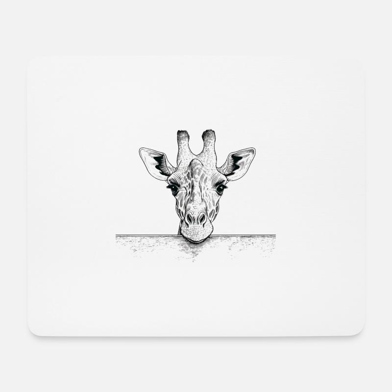 Giraffe - Mousepad (Querformat) - Weiß