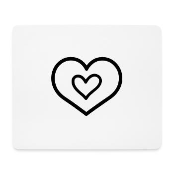 Herz - Mousepad (Querformat) - Weiß - Vorne