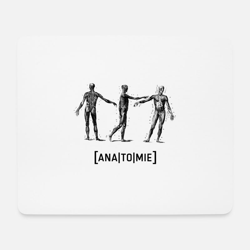Anatomie Skelett Mensch Vintage Retro - Mousepad (Querformat) - Weiß