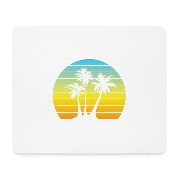 Palm Sun Vintage Vacances Palmiers Rétro Été - Tapis de souris (format paysage) - blanc - Devant