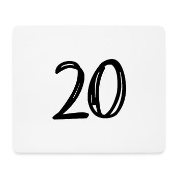 20 ANS. 20e ANNIVERSAIRE. ANNIVERSAIRE 20 ANS. 20 - Tapis de souris (format paysage) - blanc - Devant